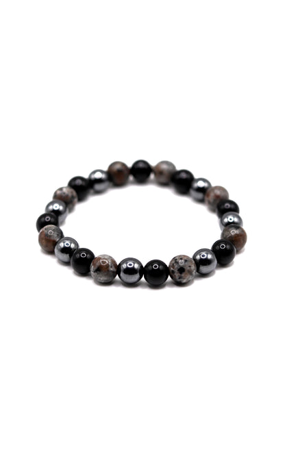 Bracelet Clarte & intuition en Yooperlite Obsidienne & Hematite